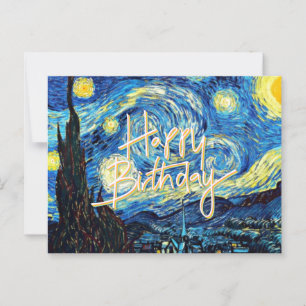 Gelukkige verjaardag, Sterrennacht hoogwaardige ku Briefkaart