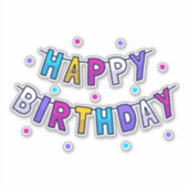 gelukkige verjaardag sticker (Voorkant)