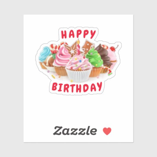 Gelukkige verjaardag sticker (Vel)