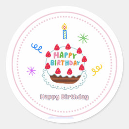 gelukkige verjaardag sticker leuke cake ballonnen