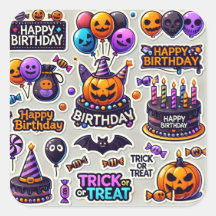 Gelukkige verjaardag stickers Halloween dag