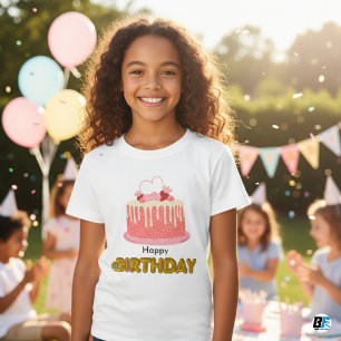 GELUKKIGE VERJAARDAG - Stijlvol en minimaal teksto T-shirt