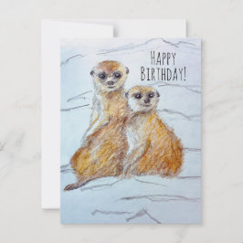 Gelukkige verjaardag stokstaartje dieren in het wi briefkaart