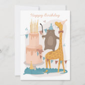 Gelukkige verjaardag. Stomme dieren. Funny beer gi (Voorkant)