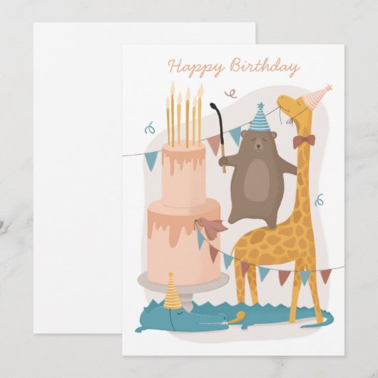 Gelukkige verjaardag. Stomme dieren. Funny beer gi (Voorkant / Achterkant)