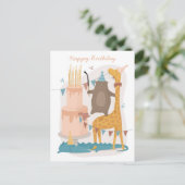 Gelukkige verjaardag. Stomme dieren. Funny beer gi Briefkaart (Staand voorkant)