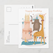 Gelukkige verjaardag. Stomme dieren. Funny beer gi Briefkaart (Voorkant / Achterkant)