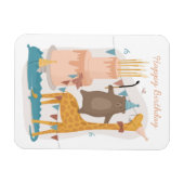 Gelukkige verjaardag. Stomme dieren. Funny beer gi Magneet (Horizontaal)