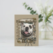 Gelukkige Verjaardag - Stone Paws - Bulldog Briefkaart (Staand voorkant)