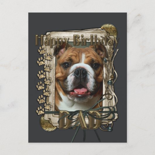 Gelukkige Verjaardag - Stone Paws - Bulldog Briefkaart (Voorkant)