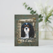 Gelukkige Verjaardag - Stone Paws - Cavalier Briefkaart (Staand voorkant)