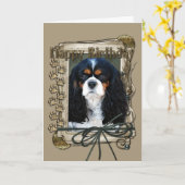 Gelukkige Verjaardag - Stone Paws - Cavalier Kaart (Gele Bloem)