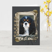 Gelukkige Verjaardag - Stone Paws - Cavalier Kaart (Gele Bloem)