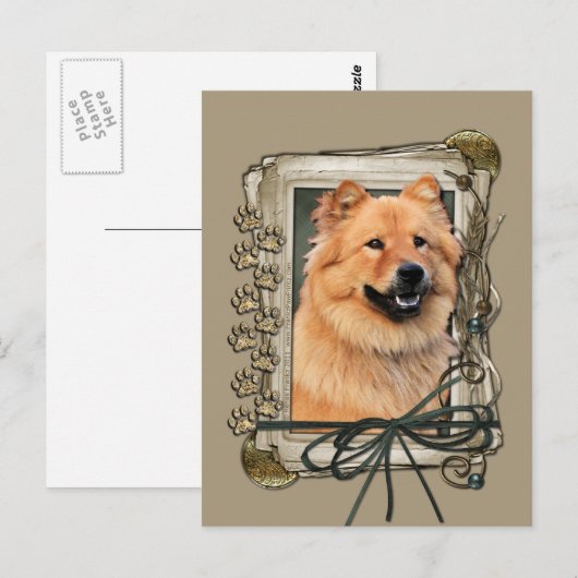 Gelukkige Verjaardag - Stone Paws - Chow Chow - Ci Briefkaart (Voorkant / Achterkant)