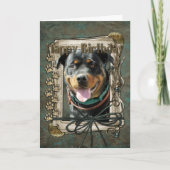 Gelukkige Verjaardag - Stone Paws -Rottweiler Samb Kaart (Voorkant)