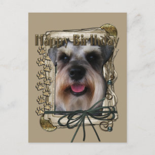 Gelukkige Verjaardag - Stone Paws - Schnauzer Briefkaart