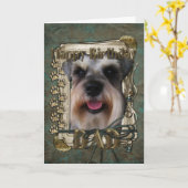 Gelukkige Verjaardag - Stone Paws - Schnauzer - Pa Kaart (Gele Bloem)