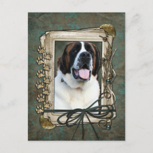 Gelukkige Verjaardag - Stone Paws - St Bernard - M Briefkaart