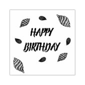 Gelukkige Verjaardag Strand Party Seashells Rubber Rubberstempel (Afrduk)