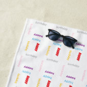 Gelukkige verjaardag strandlaken (In situ)