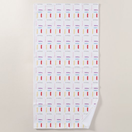 Gelukkige verjaardag strandlaken (Voorkant)