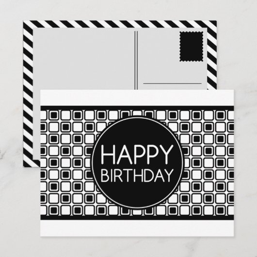 gelukkige verjaardag (studioSquares) Briefkaart (Voorkant / Achterkant)