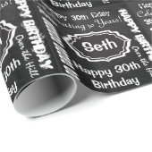 Gelukkige Verjaardag Subway Art Stijl | personalis Cadeaupapier (Rol Hoek)