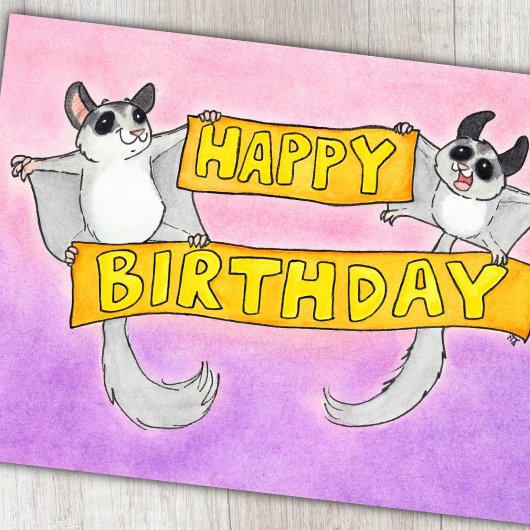 Gelukkige Verjaardag Suikereekhoorns Briefkaart