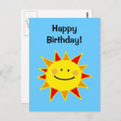 Gelukkige verjaardag! (sun) briefkaart (Voorkant / Achterkant)
