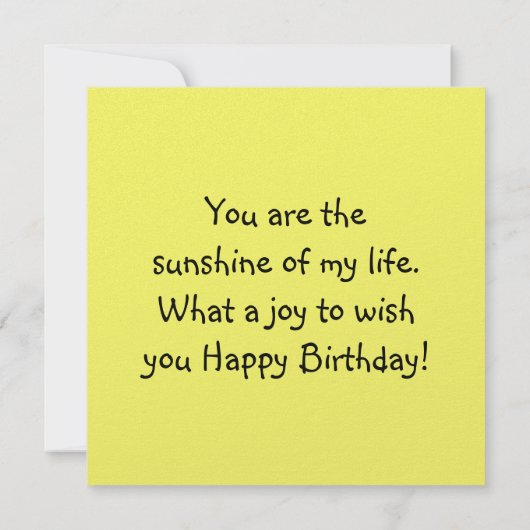 Gelukkige verjaardag, Sunshine! Kaart (Achterkant)