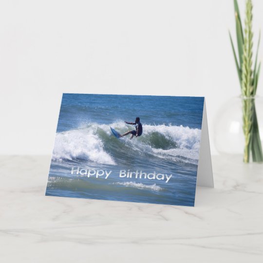 Gelukkige Verjaardag Surfer Die Een Golf Berijden Kaart Zazzle Nl