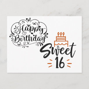 Gelukkige verjaardag Sweet 16 Briefkaart