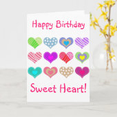 Gelukkige Verjaardag Sweet Heart Kaart (Gele Bloem)