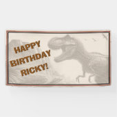 GELUKKIGE VERJAARDAG T-rex Dinosaurus Spandoek (Horizontaal)