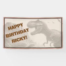 GELUKKIGE VERJAARDAG T-rex Dinosaurus Spandoek