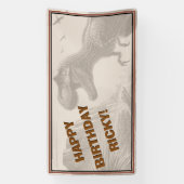 GELUKKIGE VERJAARDAG T-rex Dinosaurus Spandoek (Verticaal)