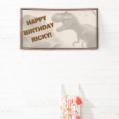 GELUKKIGE VERJAARDAG T-rex Dinosaurus Spandoek (Insitu)