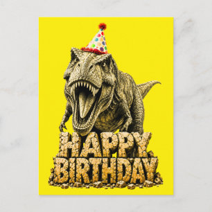 Gelukkige verjaardag T-Rex Feestdagenkaart