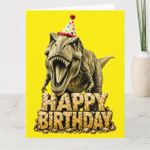 Gelukkige verjaardag T-Rex Kaart