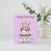Gelukkige verjaardag! (Taart) Briefkaart (Staand voorkant)