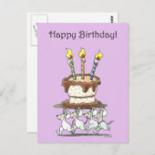 Gelukkige verjaardag! (Taart) Briefkaart (Voorkant / Achterkant)