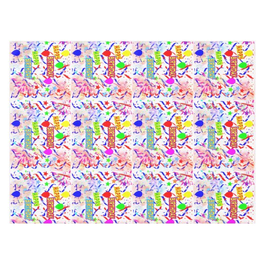 Gelukkige verjaardag tafelkleed (Voorkant (Horizontaal))