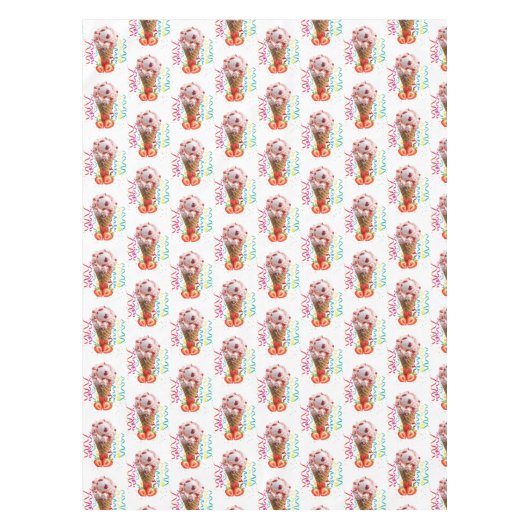 Gelukkige Verjaardag Tafelkleed Aardbei Ijs (Voorkant)