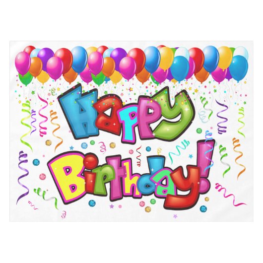 Gelukkige Verjaardag Tafelkleed Banner (Voorkant (Horizontaal))