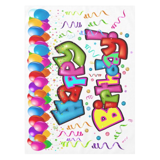 Gelukkige Verjaardag Tafelkleed Banner (Voorkant)