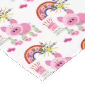 Gelukkige Verjaardag Tafelkleed Roze Varkens (Gekanteld)