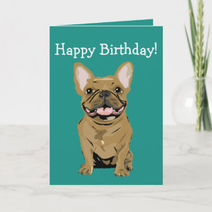 Gelukkige verjaardag - Tan Franse Bulldog Kaart