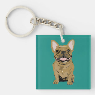 Gelukkige verjaardag - Tan Franse Bulldog Sleutelhanger