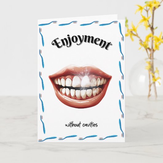 Gelukkige Verjaardag Tandarts Groet Kaart (Gele Bloem)