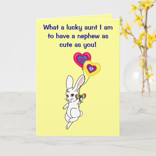 Gelukkige verjaardag tante aan neef kaart (Gele Bloem)